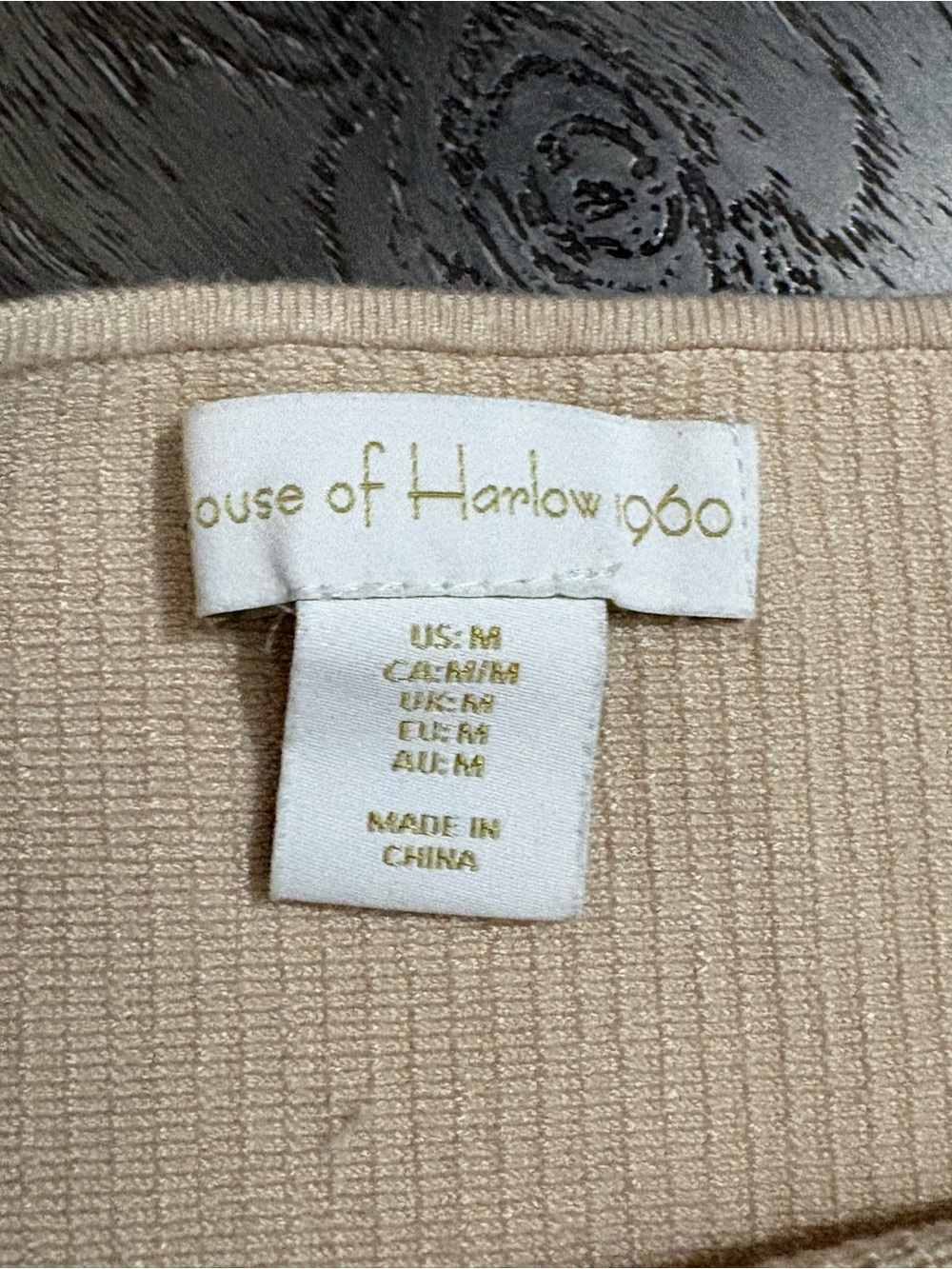 House of Harlow 1960 Medium Ribbed Knit Square Neck Crop Tank Top Beige Summer - Picture 4 of 6